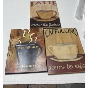 2 Latte & cappuccino Signs - Wall‎ Art Signs Farm Kitchen Cafe Signs  home decor